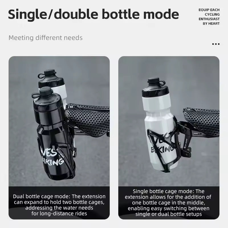 WEST BIKING Bicycle Water Bottle Cage Extension Mount for Bike Saddle Single/Double Bottles Holder Bicycle Modification Parts