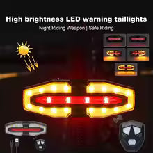 Turn Signal Bike Tail Lights Wireless Remote Control Bicycle Taillight Direction Indicator Rechargeable Road Cycling Rear Lamp